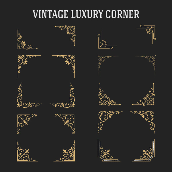 Vintage luxury corner ornament vector