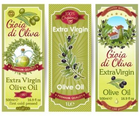 Vintage olive oil banner sticker vector 01