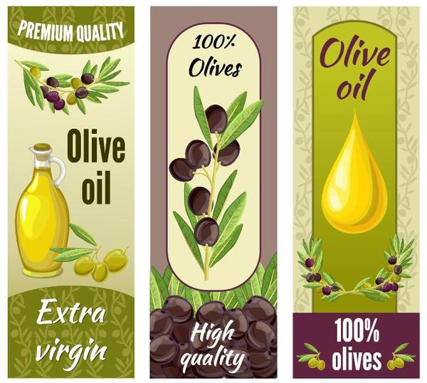 Vintage olive oil banner sticker vector 02