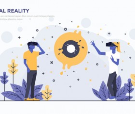 Virtual Reality flat business template vector