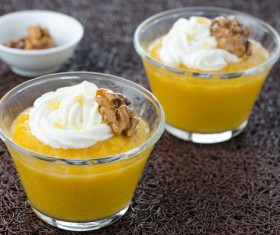 Walnut kernel pumpkin dessert Stock Photo