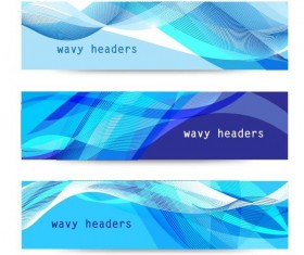 Wave headers banners vector