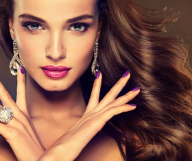 Wearing jewelry girl Stock Photo 01