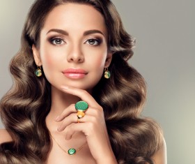 Wearing jewelry girl Stock Photo 04