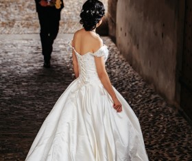 Wedding photographs of newlyweds in the streets Stock Photo