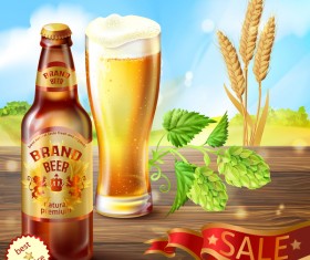 Wheat beer poster vectors