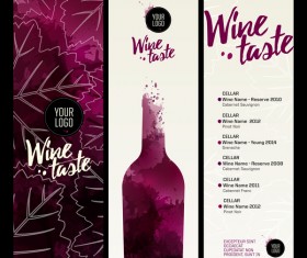 Wine menu watecolor styles template vector 04