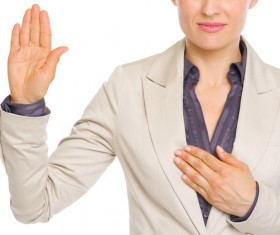 Woman Oath oath of allegiance a vow Stock Photo 01