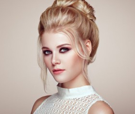 Woman with elegant and shiny hairstyle Stock Photo 01