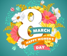 Womens day background with flower vector