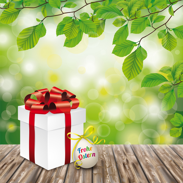 Wooden Ground with Easter Eggs vector background 02