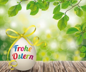 Wooden Ground with Easter Eggs vector background 05