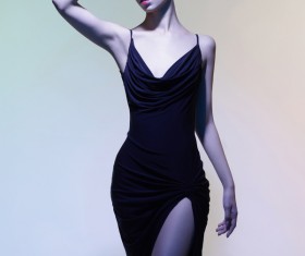 Young girl wearing black skirt posing Stock Photo 01