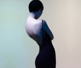 Young girl wearing black skirt posing Stock Photo 02