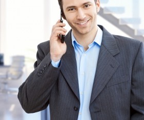 Young man calling Stock Photo