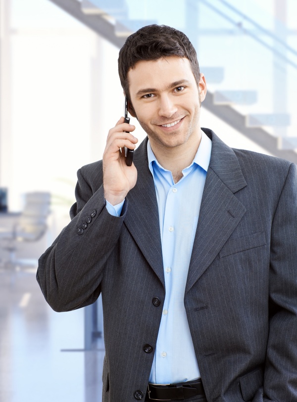 Young man calling Stock Photo