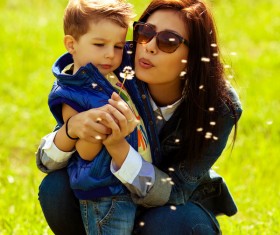 Young mother and child outing Stock Photo