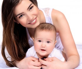 Young mother hugging her child Stock Photo 03