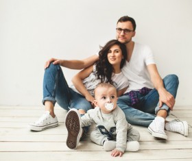 Young parents and children Stock Photo 02
