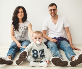 Young parents and children Stock Photo 04