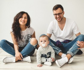 Young parents and children Stock Photo 05