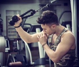 Young people working out at the gym Stock Photo 08
