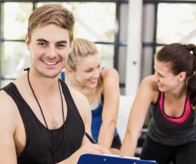 Young people working out in the gym Stock Photo 07