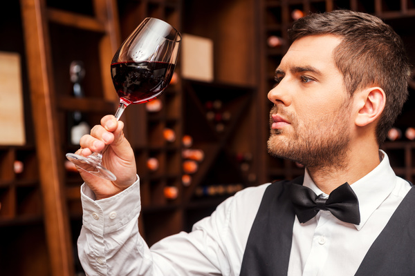 Young wine Sommelier wine Stock Photo 02