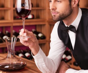 Young wine Sommelier wine Stock Photo 03