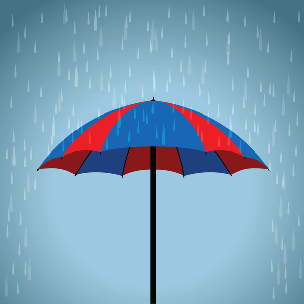 blue and red umbrella vector background