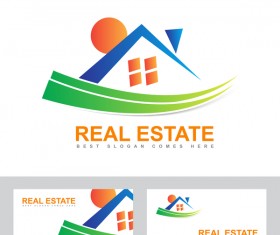 colored real estate logo vector
