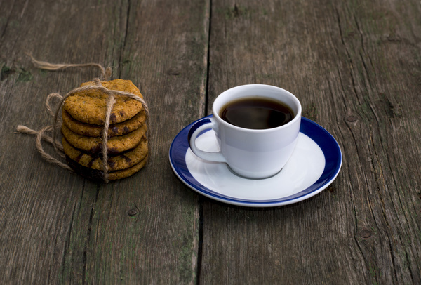 cookies and a cup of mellow coffee Stock Photo