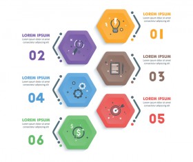 hexagon option infographic template vector 02