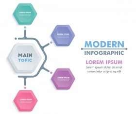 hexagon option infographic template vector 04