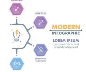 hexagon option infographic template vector 06