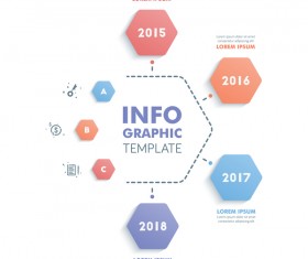 hexagon option infographic template vector 09