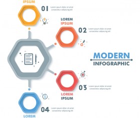 hexagon option infographic template vector 11