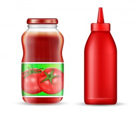 ketchup jar with bottle vector