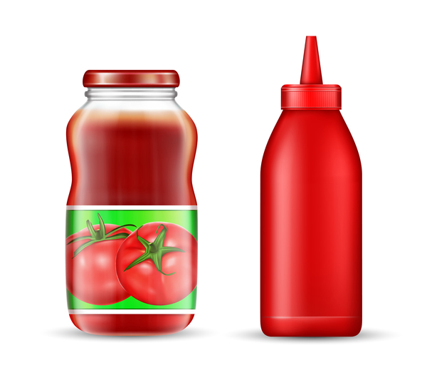 ketchup jar with bottle vector
