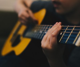 man playing guitar Stock Photo