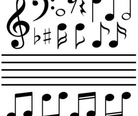 musical symbols and stave vector