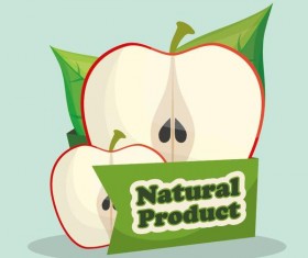 natural apple label vector