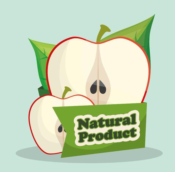 natural apple label vector