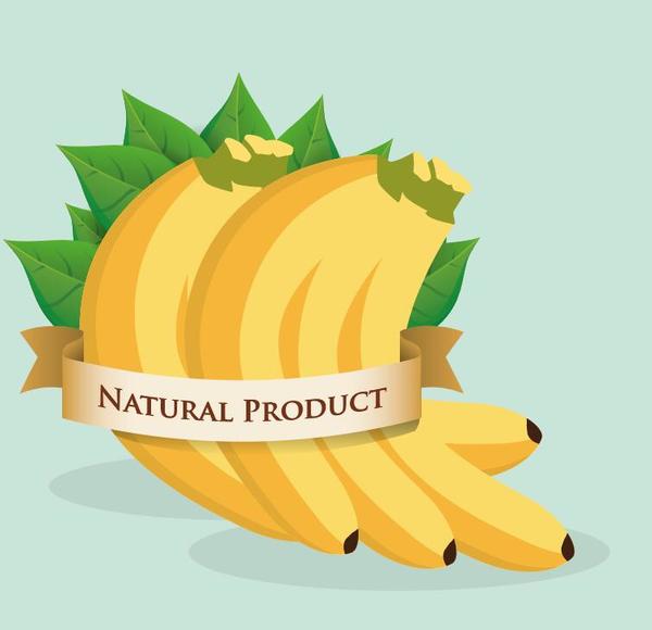 natural banana label vector