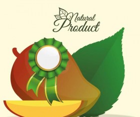 natural mango label vector
