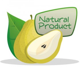 natural pear label vector