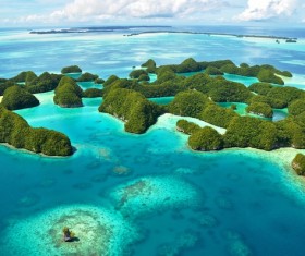 small island in the sea Stock Photo 04