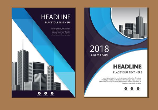 2018 company brochure cover creative vector 03