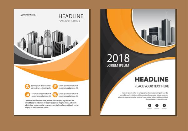 2018 company brochure cover creative vector 04