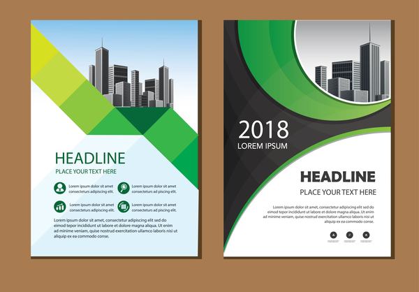 2018 company brochure cover creative vector 05